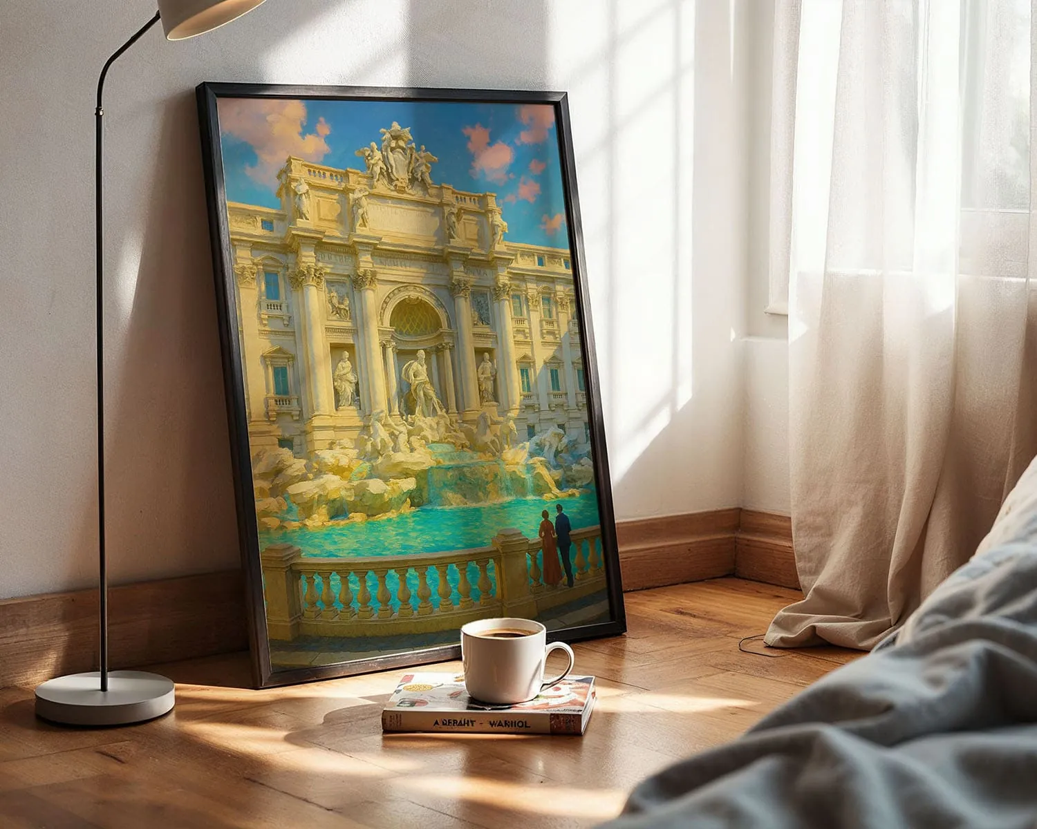 Minimalistisches Pastell Trevi-Brunnen Poster – view 5