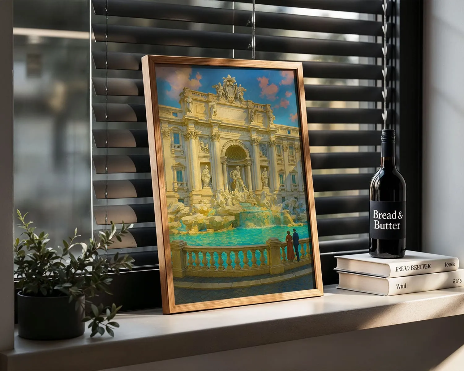 Minimalistisches Pastell Trevi-Brunnen Poster – view 4