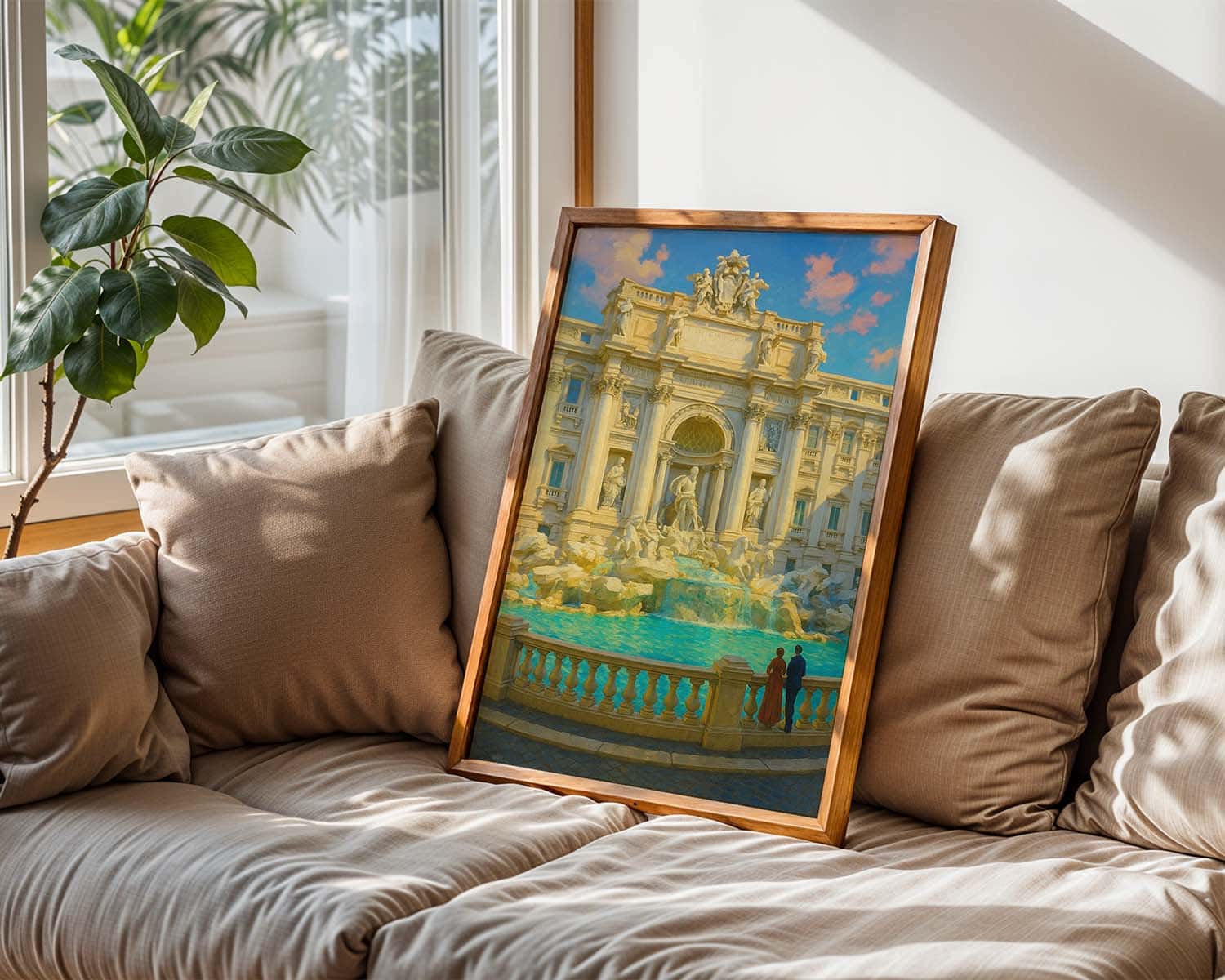 Minimalistisches Pastell Trevi-Brunnen Poster – view 3