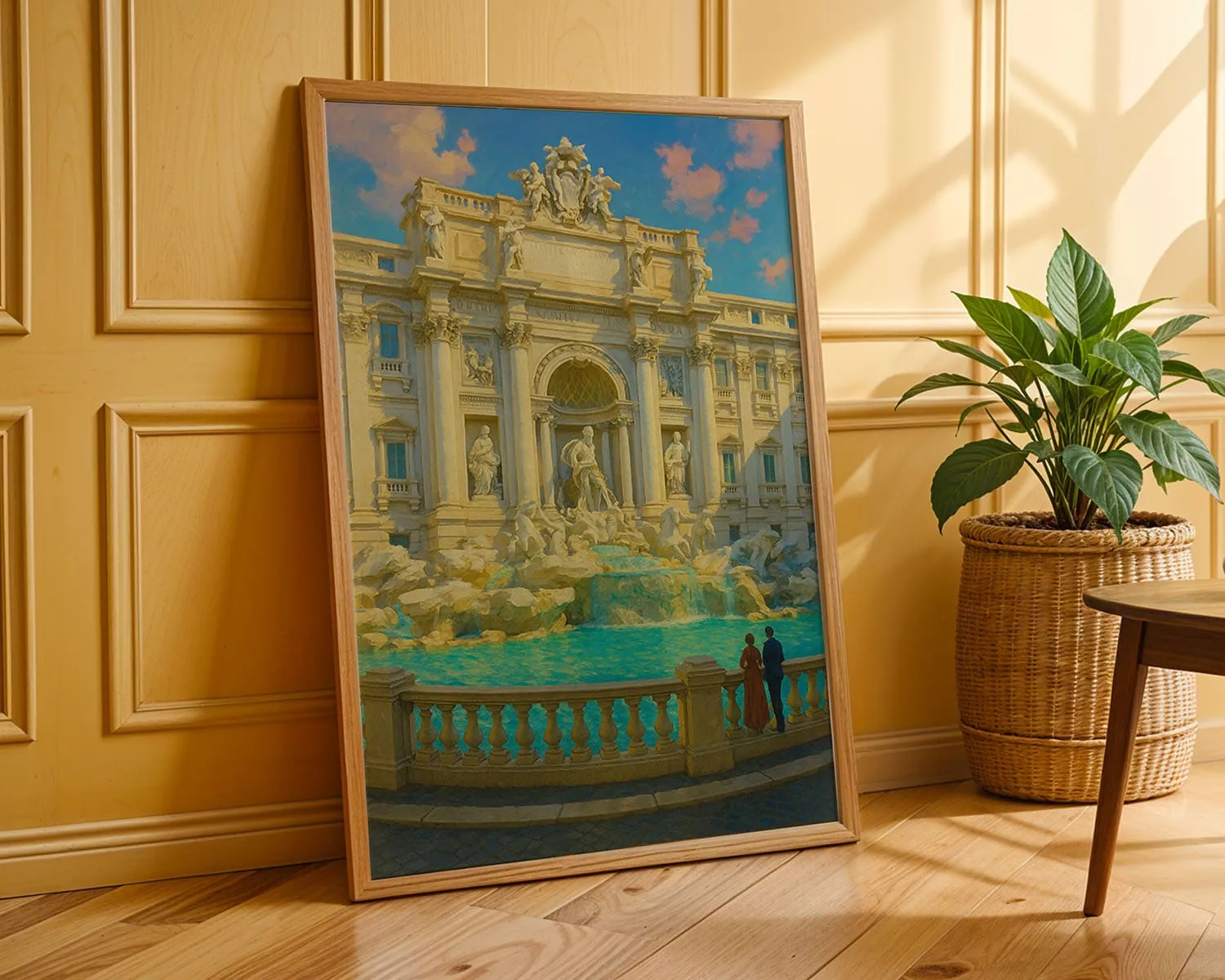 Minimalistisches Pastell Trevi-Brunnen Poster – view 2