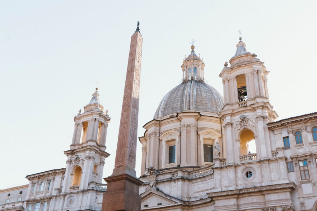 Piazza Navona with Bernini's Fountain of the Four Rivers — built over an ancient stadium