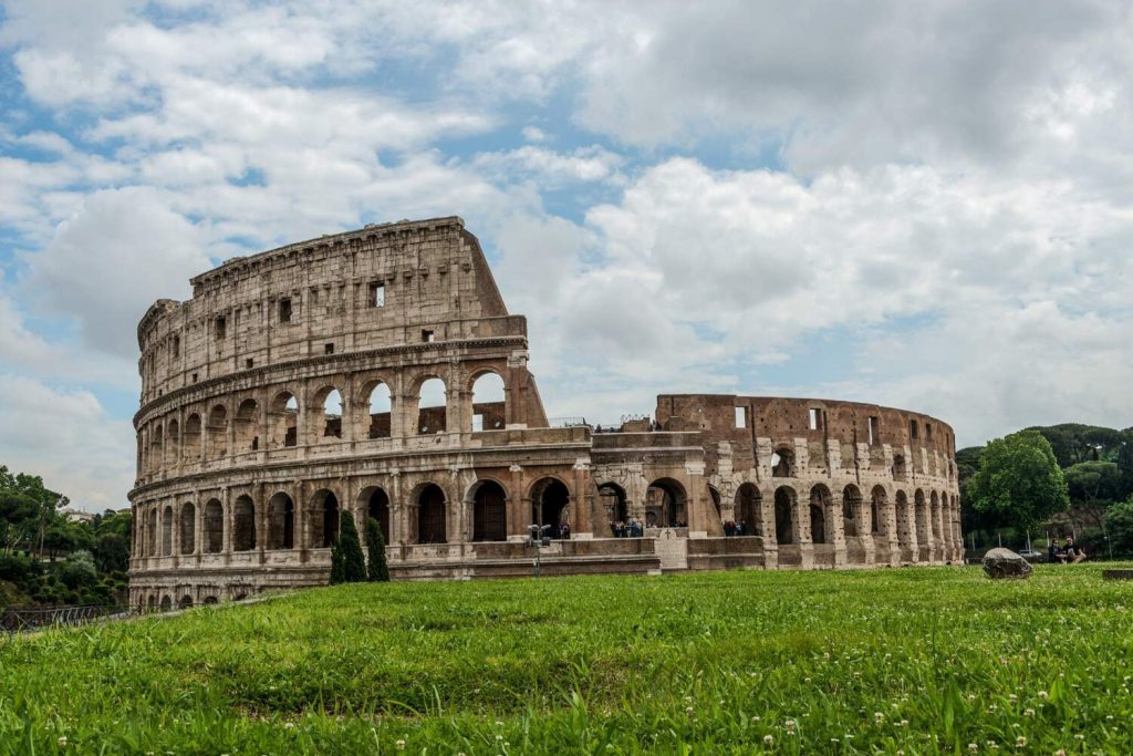 Photo of the Colosseum on a cloudy day in Rome in February