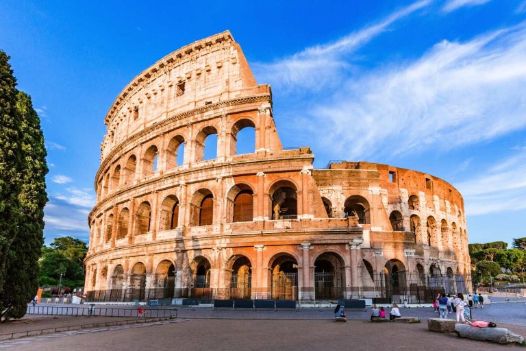 Colosseum Rome on a sunny day in Italy