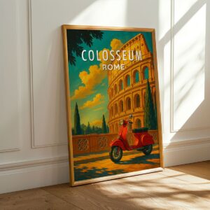 Modern Watercolor Rome Colosseum Poster