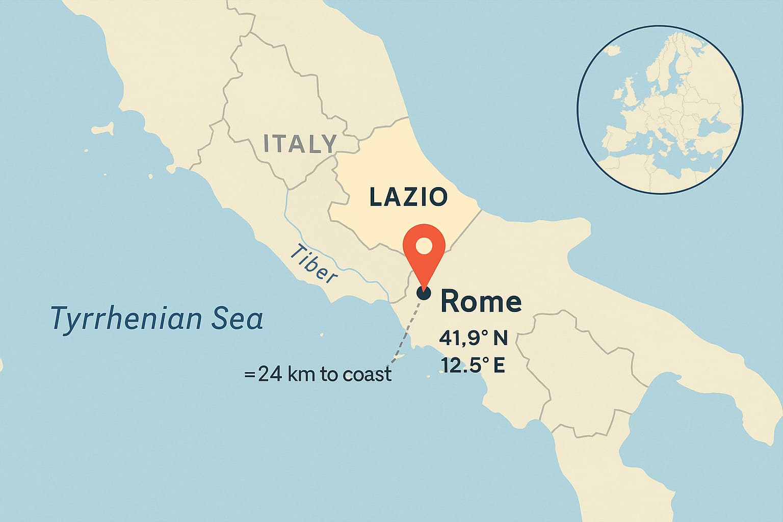 Where is Rome on a map