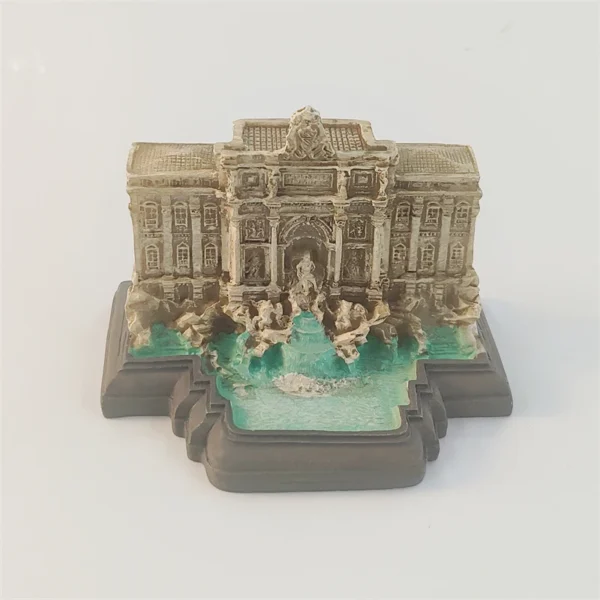 Trevi fountain 3D Model beige and blue - immagine 3