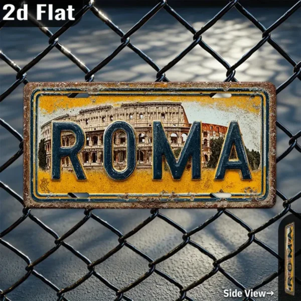 Rome Vintage Metal License Plate – 2