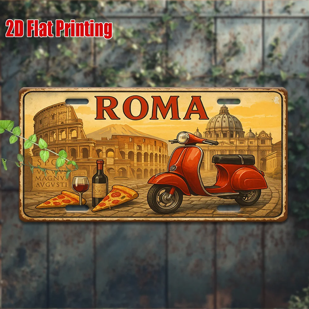 Rome Vintage Metal License Plate - 1 - Image 4