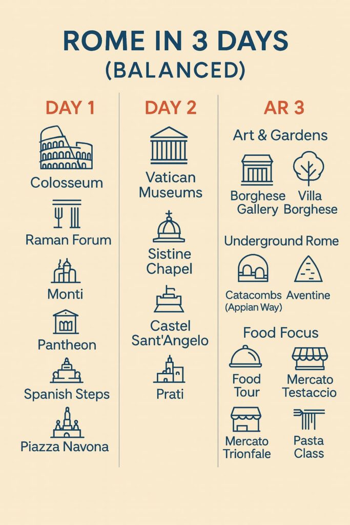 Itinerario de Roma en 3 días