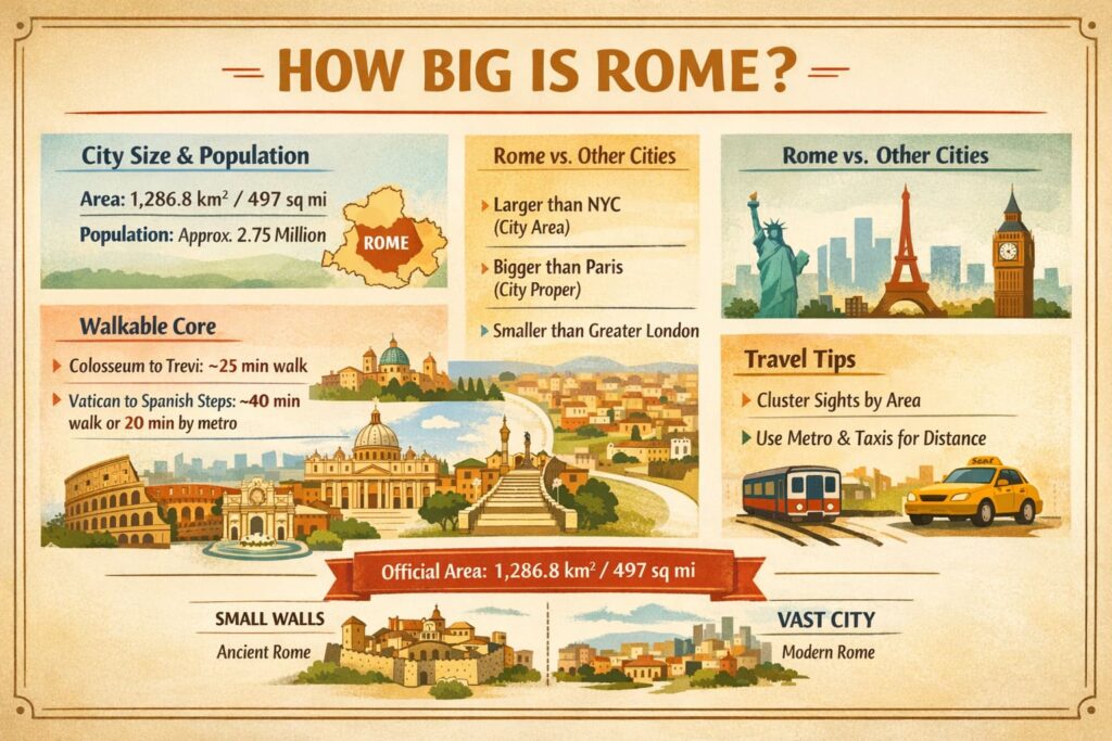 How big is rome - Infographic